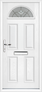 Surrey Petal duck egg blue composite front door with toplights and side panels